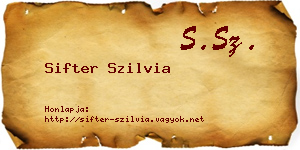 Sifter Szilvia névjegykártya