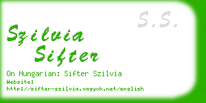 szilvia sifter business card